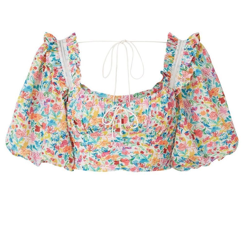 For Love and Lemons Claude Crop Top- Large